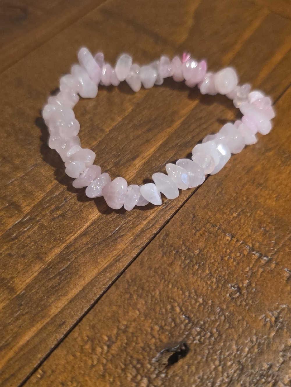 Girl's Rose Quartz Chip Bracelet